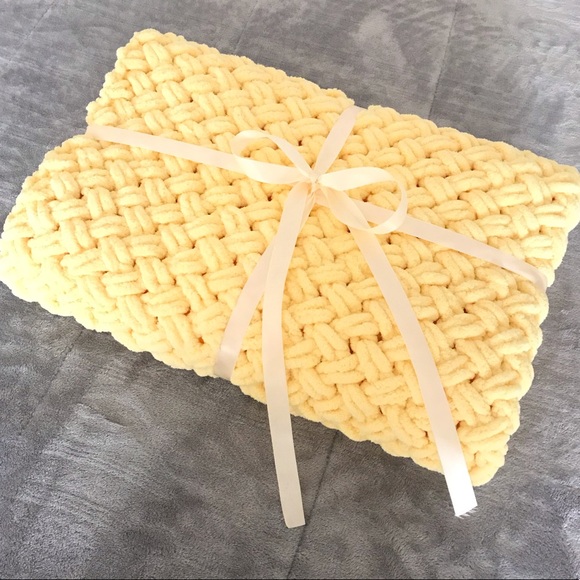 Handmade Other - Baby Blanket Handmade Soft Lemon Color